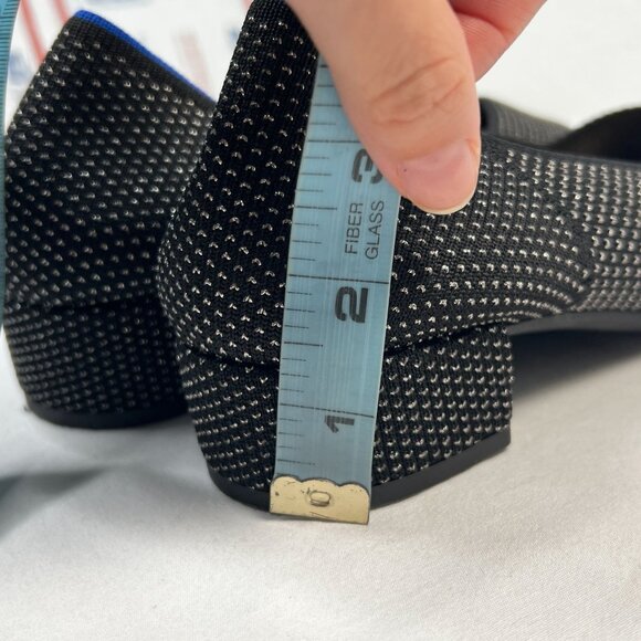 Rothys High Point Black Star Studded Woven Black Silver metallic Slip On 10 - Picture 4 of 15